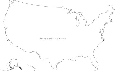 Usa Map Black And White Outline
