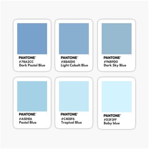 Pastel Blue Pantone Color Swatch Sticker For Sale By Softlycarol
