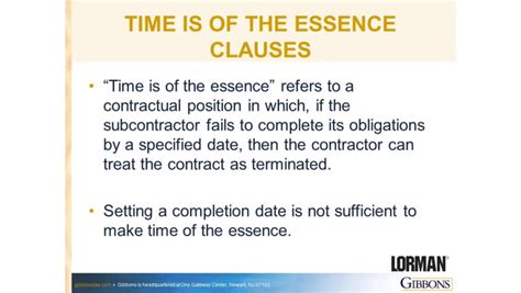 Time Is Of The Essence Clauses — Video Lorman Education Services