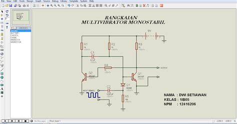 Catatan Pelajar Membuat Rangkaian Multivibrator Monostabil