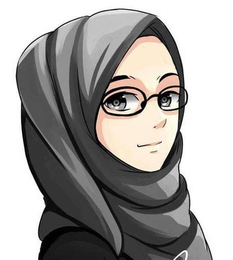 Gambar Kartun Muslimah Terbaru 2020 Berkacamata Gambar Kartun Muslimah