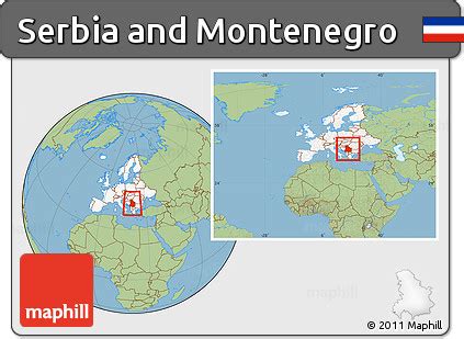 It borders bosnia and herzegovina to the north, serbia to the east, albania to the southeast. Free Savanna Style Location Map of Serbia and Montenegro, highlighted continent, within the ...