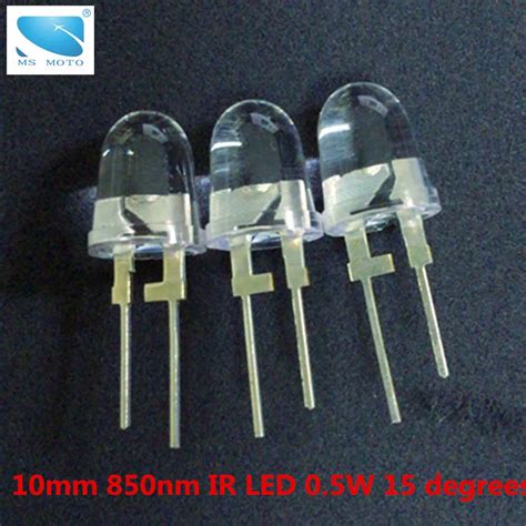 2pcslot 10mm 05w Ir Led High Power Infrared Diode Infrared Led 850nm