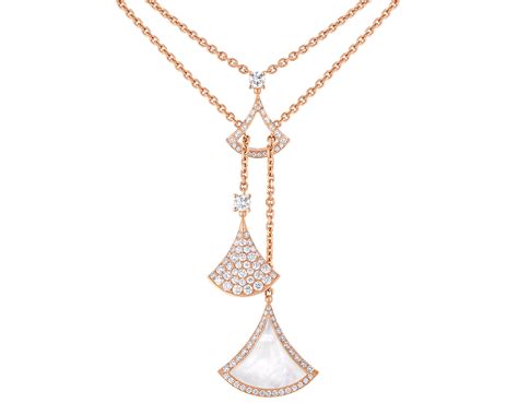 Rose Gold Divas Dream Necklace White With 145 Ct Diamondsmother Of