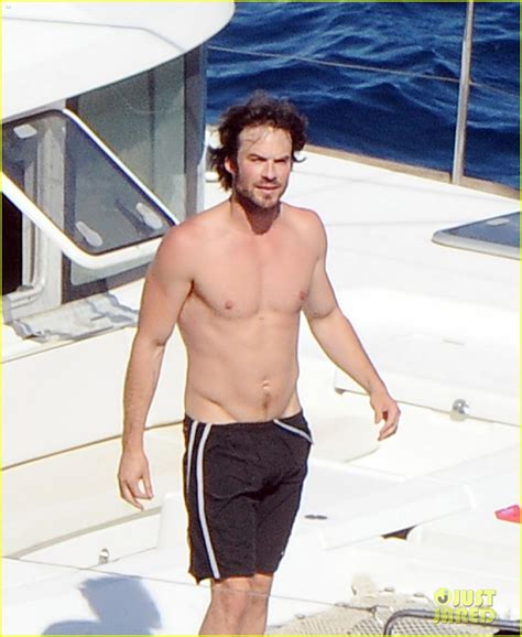 Ian Somerhalder Goes Shirtless While Jumping Off A Boat With Nikki Reed