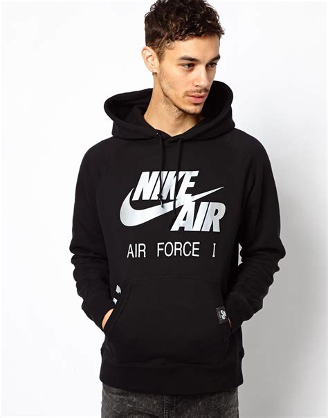 Nike Aw77 Hoodie With Reflective Air Force 1 Print In Black For Men Lyst