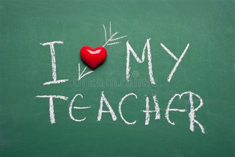 I Love My Teacher Stock Image Image Of Blackboard Drawing 42541143