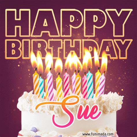 Sue Animated Happy Birthday Cake  Image For Whatsapp — Download On