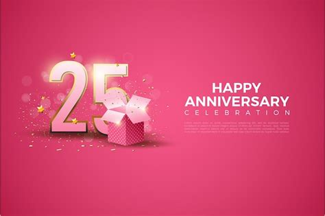 Premium Vector 25th Anniversary Background With A Number Illustration