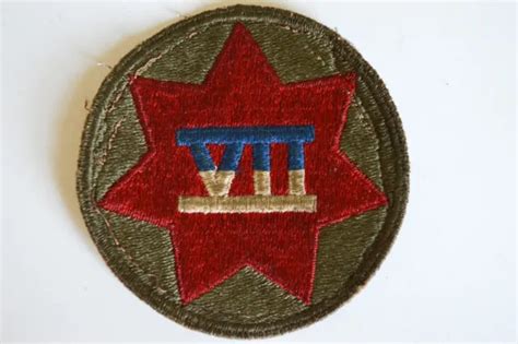 Wwii Era Us Army 7th Corps Vii Shoulder Military 3 Patch Ww2 1500