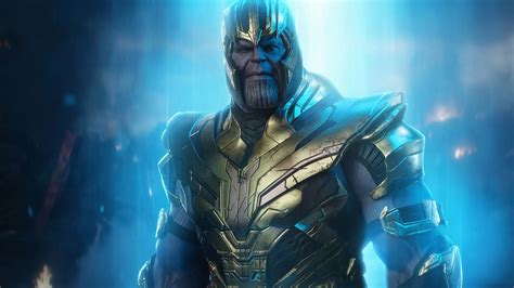 Thanos With Background Of Lighting 4k Hd Avengers Endgame Wallpapers