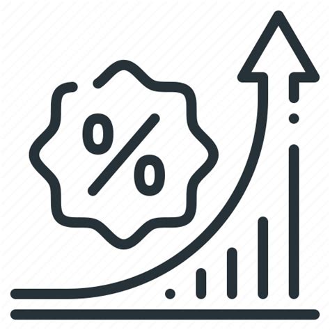 Chart, growth, increase, percent, rate, rate increase icon