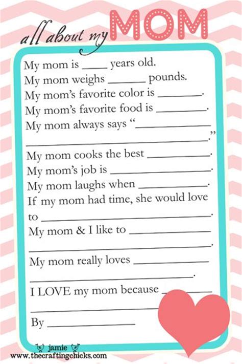 Mothers Day Questionnaire And Free Printable Download My Mom All