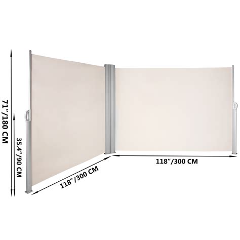 Retractable Side Awning Patio Screen Retractable Fence 71x236inch