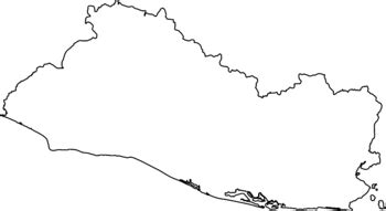 El Salvador Country Map Black White Solid Outline Maps SVG PNG