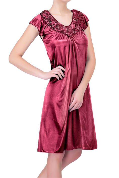 Ezi Women S Satin Silk Roses Nightgown By Ezi Walmart Com Walmart Com