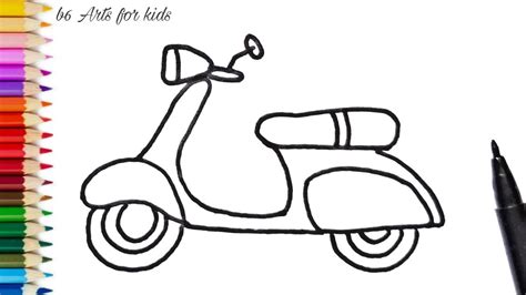 How To Draw Scooter Step By Step Learn Drawing Scooter Very Easy And