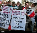 English Defence League EDL march through Tower Hamlets London East End ...