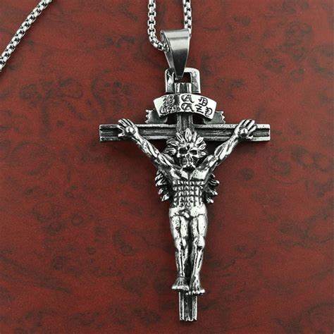 Stainless Steel Jewelry Crosses And Chain Crucifix Jesus Cross Pendant