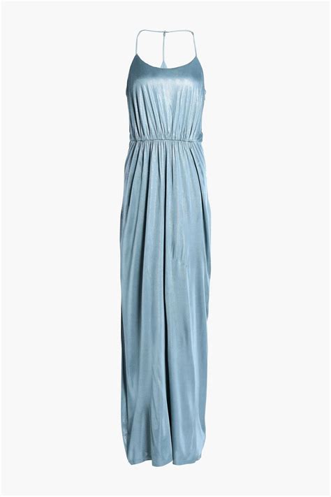 Halston Heritage Gathered Metallic Jersey Gown The Outnet