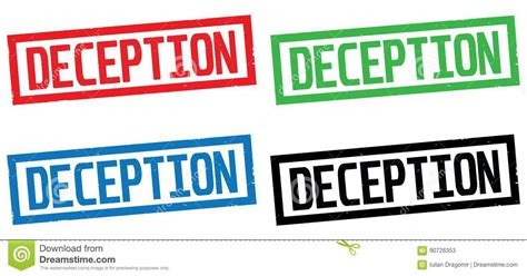 Deception Text On Rectangle Border Stamp Sign Stock Illustration