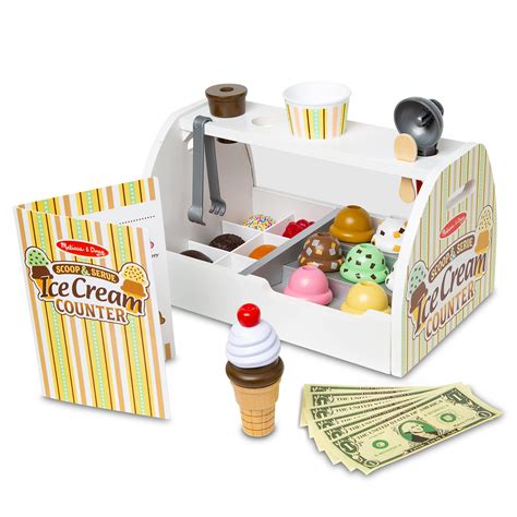 Buy Melissa And Doug Wooden Scoop And Serve Ice Cream Counter 28 Pcs