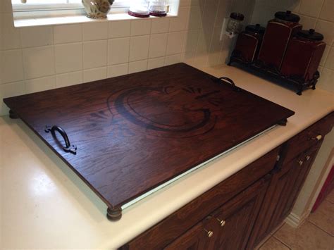 Cooktop Coverplywood Spindles Stain And Inspiration Stove