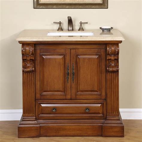 Free delivery or pick up on all orders! 38 Inch Traditional Single Bathroom Vanity with Travertine ...