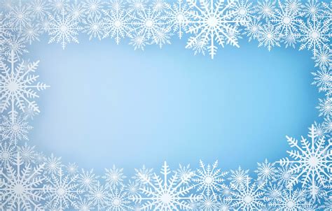 Wallpaper Winter Snow Snowflakes Background Frame Christmas Blue