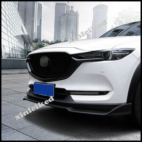 For Mazda Cx 5 2017 2021 Glossy Black Front Bumper Grills Moulding