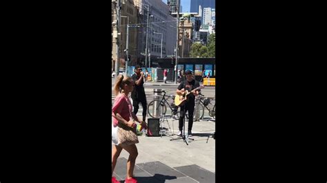 Leon Kroeber And Jaycee Busking In Melbourne City Youtube