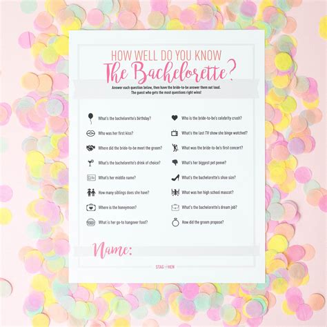 Instant Download Bachelorette Game Bachelorette Party Game Who Knows