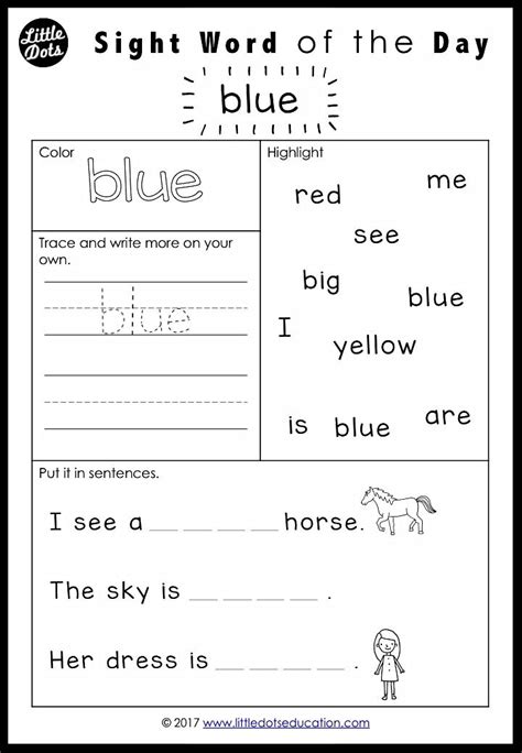 Tracing Sight Words Worksheets Enhance Reading Skills With Fun Activities