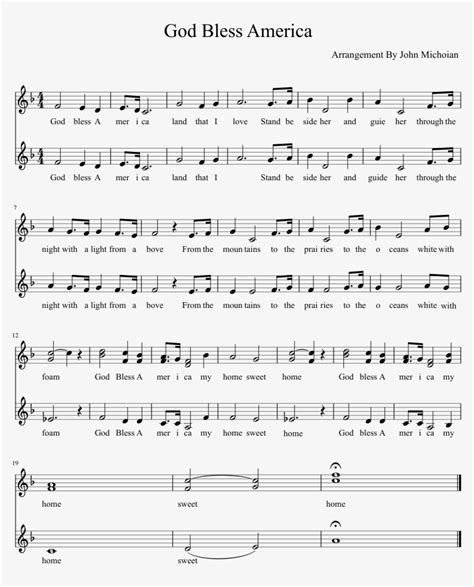 God Bless America Sheet Music Composed By Arrangement Document