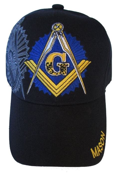 Freemason Embroidered Black Adjustable Hat Mason Masonic Lodge Baseball