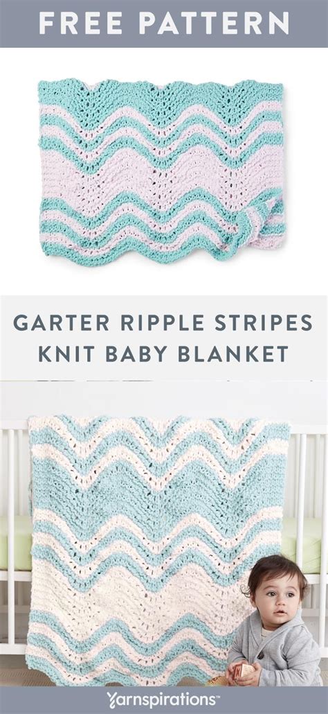 Bernat Garter Ripple Stripes Knit Baby Blanket Yarnspirations