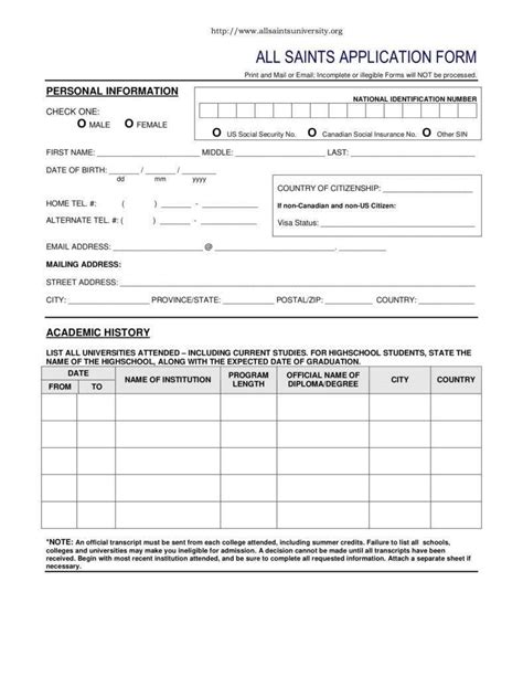 14 College Application Form Templates Pdf Doc Docs