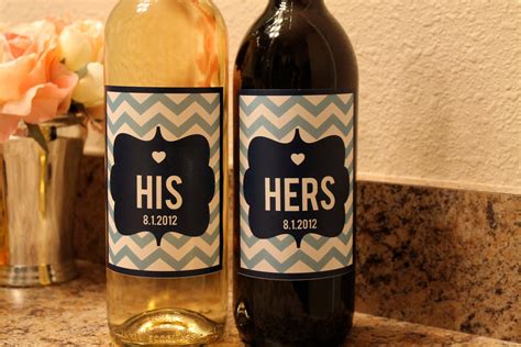 His And Hers Custom Wine Labels For Weddings