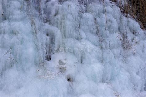 Beautiful Ice Structures Of A Frozen Waterfall Pretty Icicles Forming