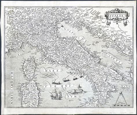 Alte Landkarte Karte Von Italien Italia Kupferstich Theodor De Bry 1596