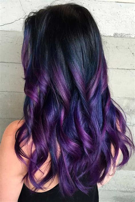 41 Top Photos Purple Tips On Black Hair Balayage Mermaid Hair Black