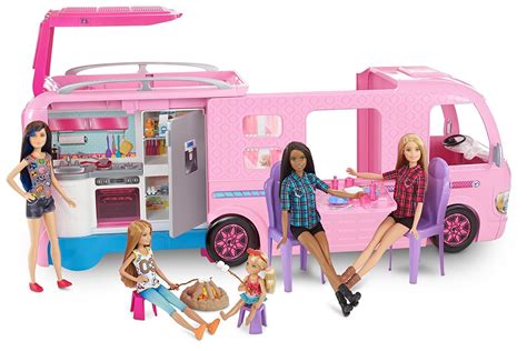 Barbie Camper Van Bus Campsite Playset Doll Girl Camping Rv Car Kids