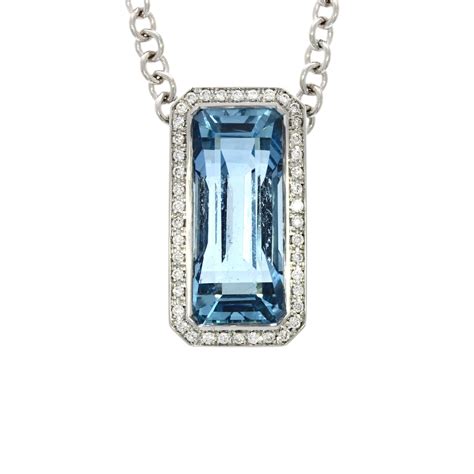 Ct White Gold Aquamarine Diamond Pendant Nicholas Wylde