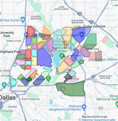 East Dallas Neighborhoods Map