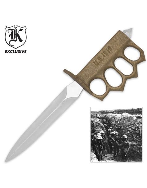 Wwi 1918 Trench Knife With Sheath Replica Military Outlet
