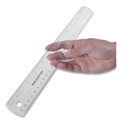 Non Shatter Flexible Ruler Standardmetric 12 Long Plastic Clear