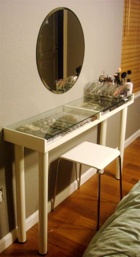 I'm not very high maintenance when it comes to hair and makeup, but i do like having a nice area to get ready in. DIY Makeup Vanity From IKEA Parts - Shelterness