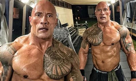 Dwayne The Rock Johnson Goes Shirtless As He Shows Off His Bulging