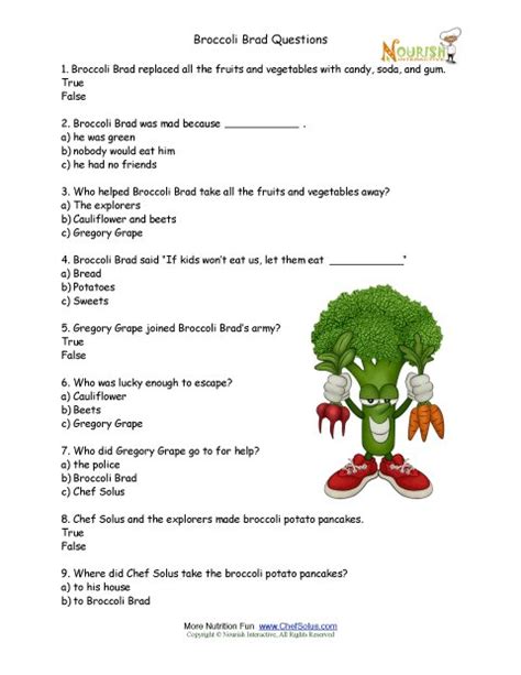 Healthy Eating Quiz Worksheet Fitness Training Plans