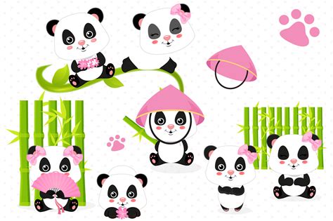 Girl Panda Clipart Girl Panda Illustrations 25704 Illustrations